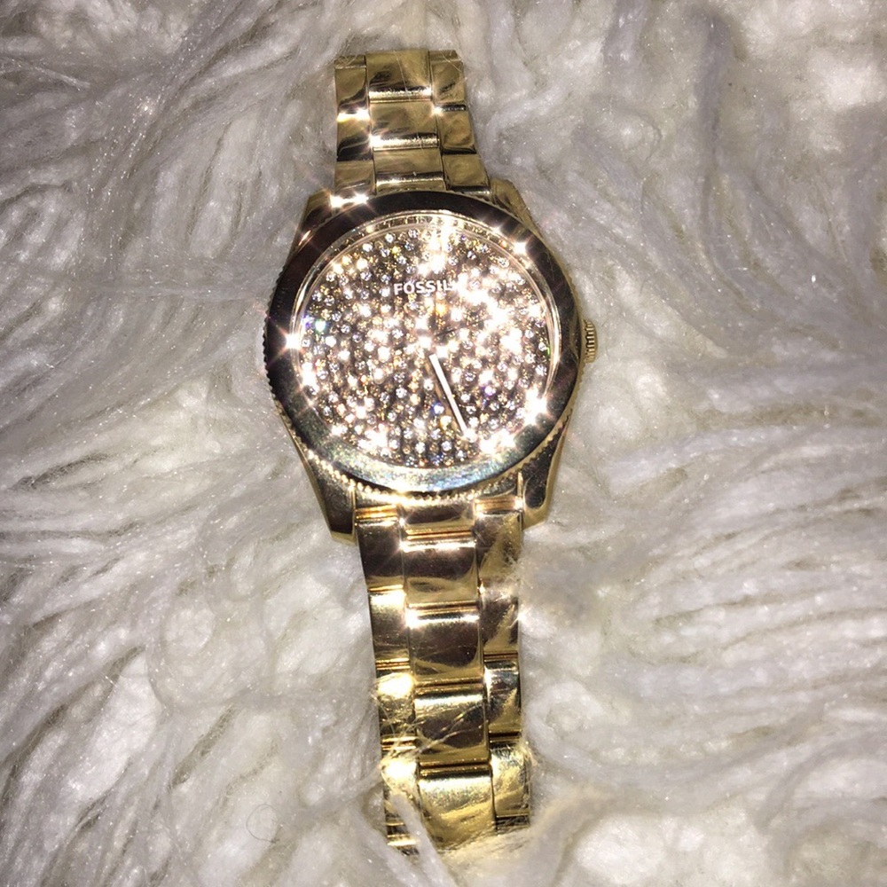 Fossil Perfect Boyfriend gold pave watch